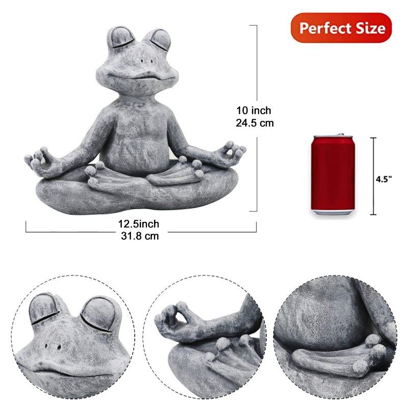 Goodeco 12.5" LÃ—10" H Meditating Yoga Frog Statue - Gifts for Women/Mom, Zen Garden Frog Figurines for Home and Garden Decor, Frog Decorations Gift Ideas, Frog Gifts for Women - Image 3